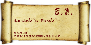 Barabás Makár névjegykártya